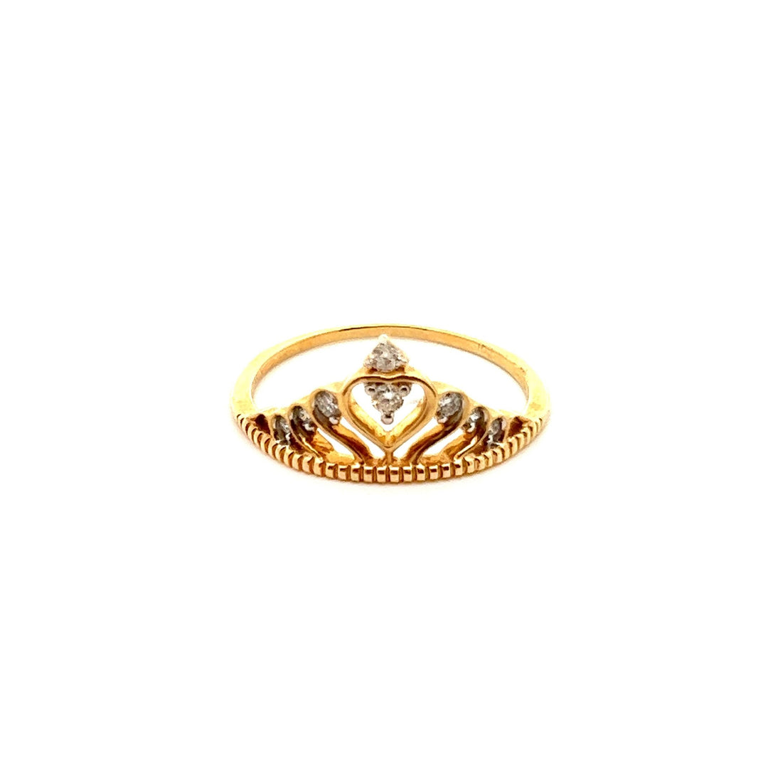 14K Yellow Gold Princess Tiara Diamond Ring - Tivoli Jewelers