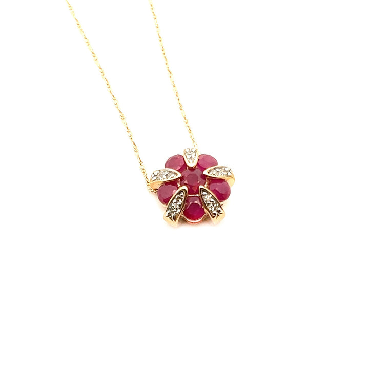 14k Yellow Gold Ruby Pentagon Necklace - Tivoli Jewelers