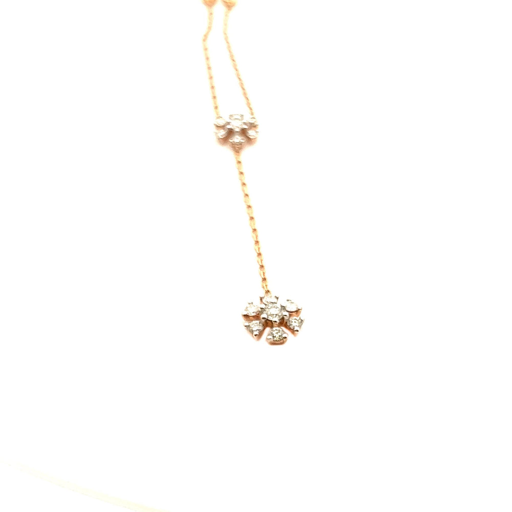 18K Rose Gold Dia Lariat Diamond Necklace - Tivoli Jewelers