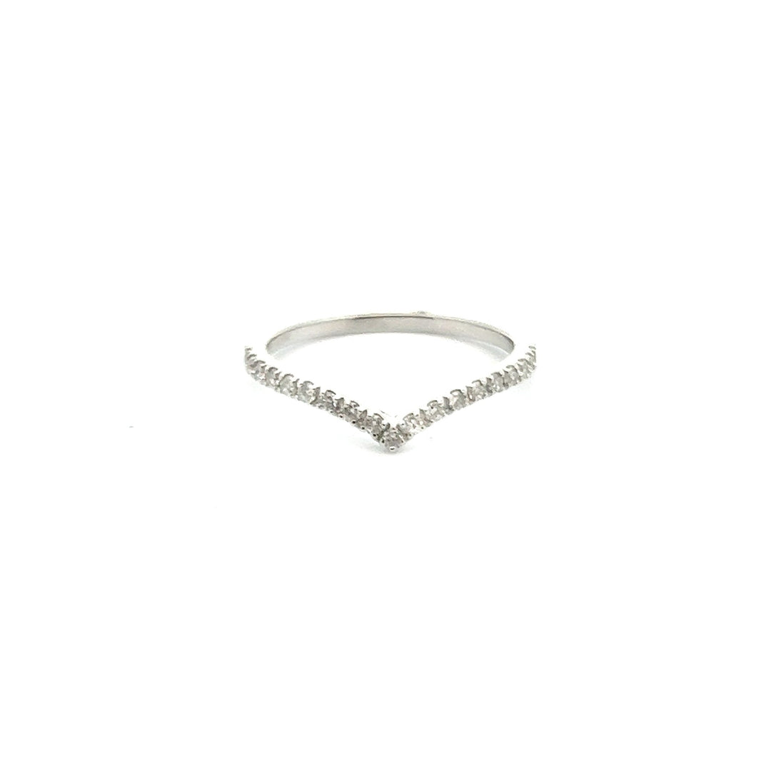 18K White Gold Curve Diamond Ring - Tivoli Jewelers