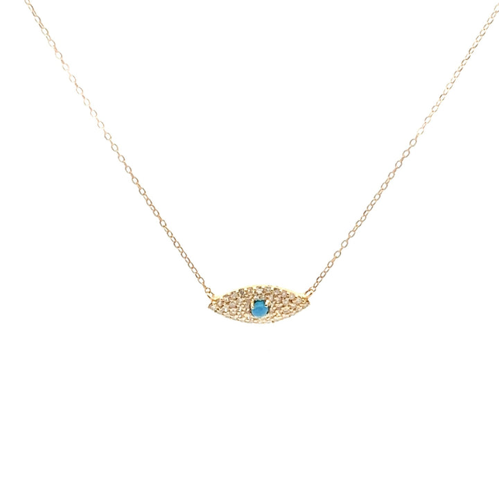 18K Yellow Gold Evil Eye Charm Necklace - Tivoli Jewelers