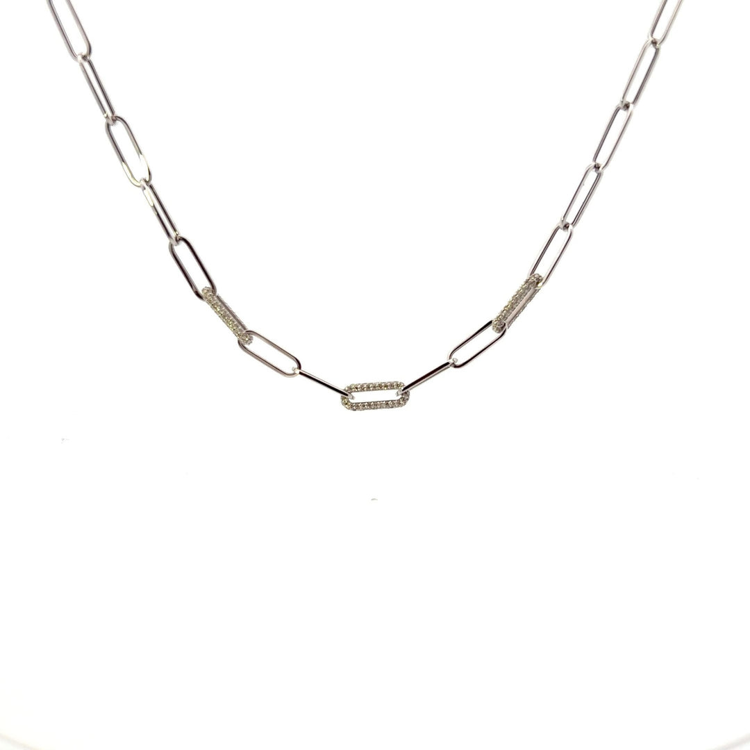 Diamond Paper Clip Necklace - Tivoli Jewelers