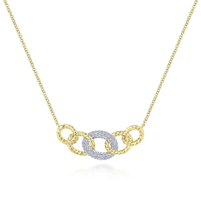 Gabriel & Co. 14k Two Tone Gold Hampton Diamond Necklace - Tivoli Jewelers