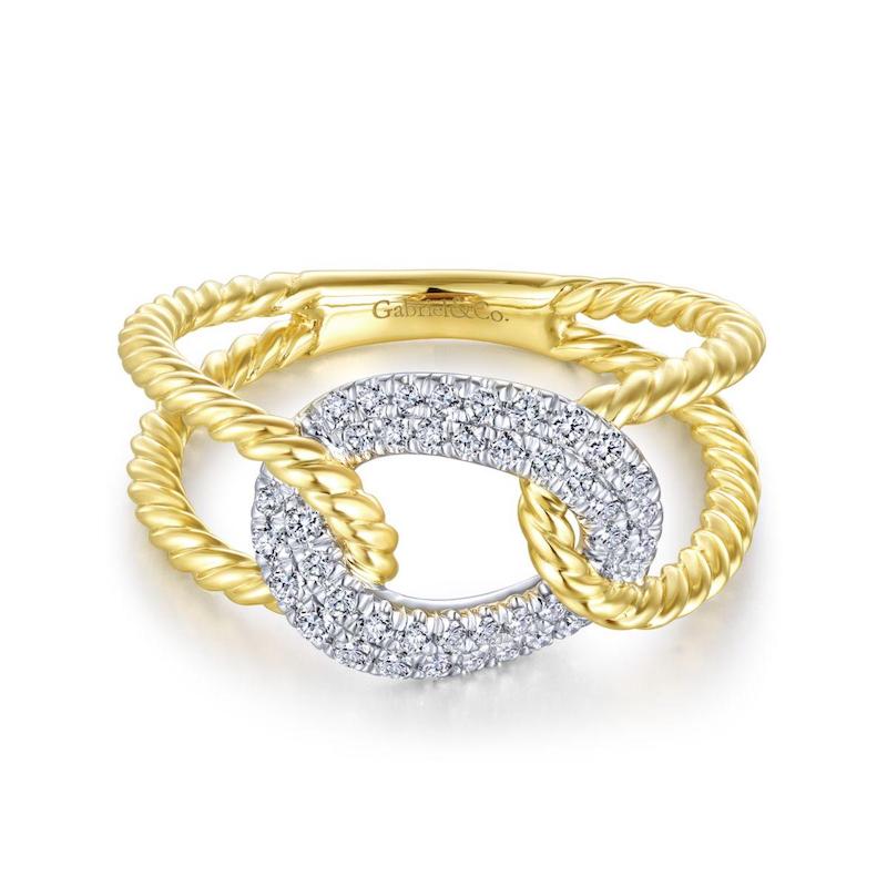 Gabriel & Co. 14k Two Tone Gold Hampton Diamond Ring - Tivoli Jewelers