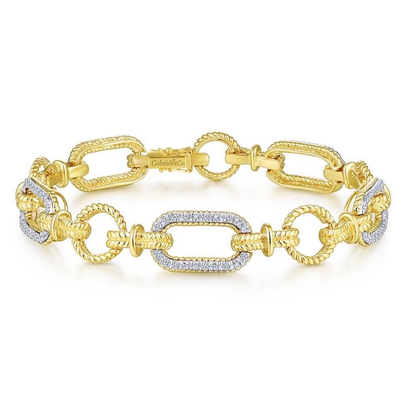 Gabriel & Co. 14k Two Tone Gold Hampton Diamond Tennis Bracelet - Tivoli Jewelers