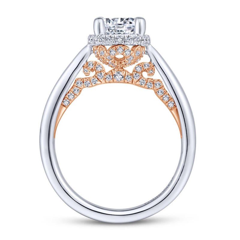 Gabriel & Co. 14k Two Tone Gold Infinity Straight Engagement Ring - Tivoli Jewelers