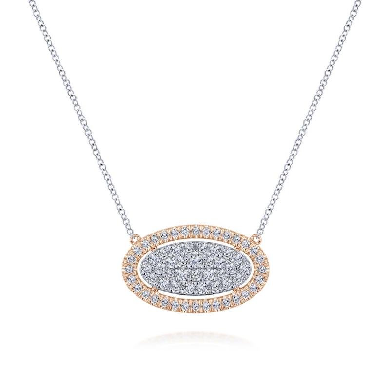 Gabriel & Co. 14k Two Tone Gold Lusso Diamond Necklace - Tivoli Jewelers