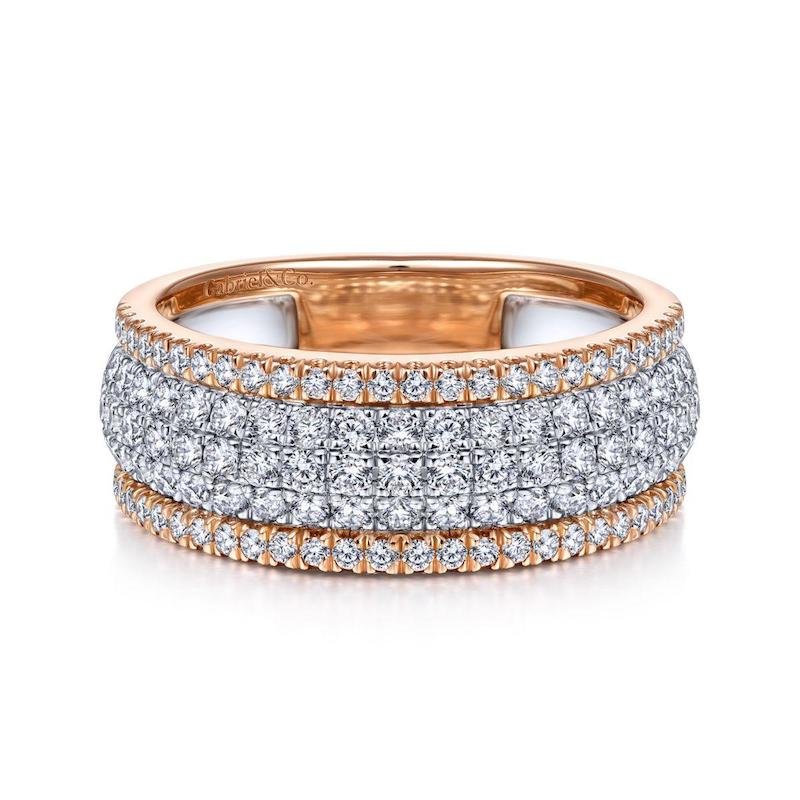 Trivol Rings Gabriel & Co. 14k Two Tone Gold Lusso Diamond Ring – Tivoli Jewelers