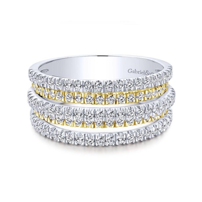 Gabriel & Co. 14k Two Tone Gold Lusso Diamond Ring - Tivoli Jewelers