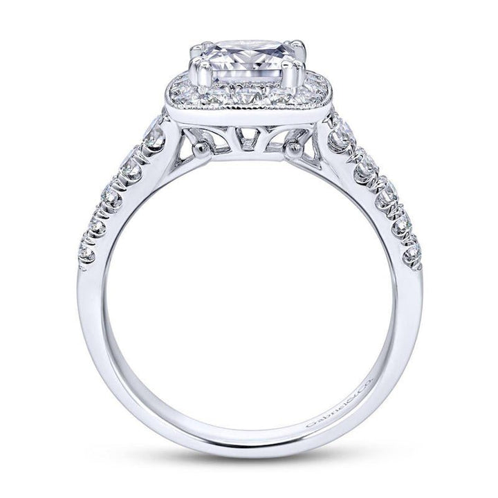 Gabriel & Co. 14k Two Tone Gold Victorian Halo Engagement Ring - Tivoli Jewelers
