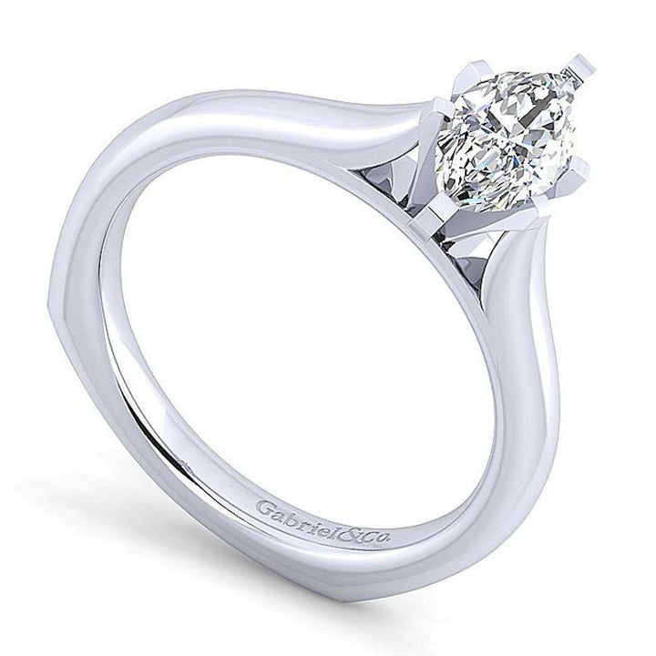 Gabriel & Co 14K White Gold Allie Solitaire Diamond Engagement Ring - Tivoli Jewelers