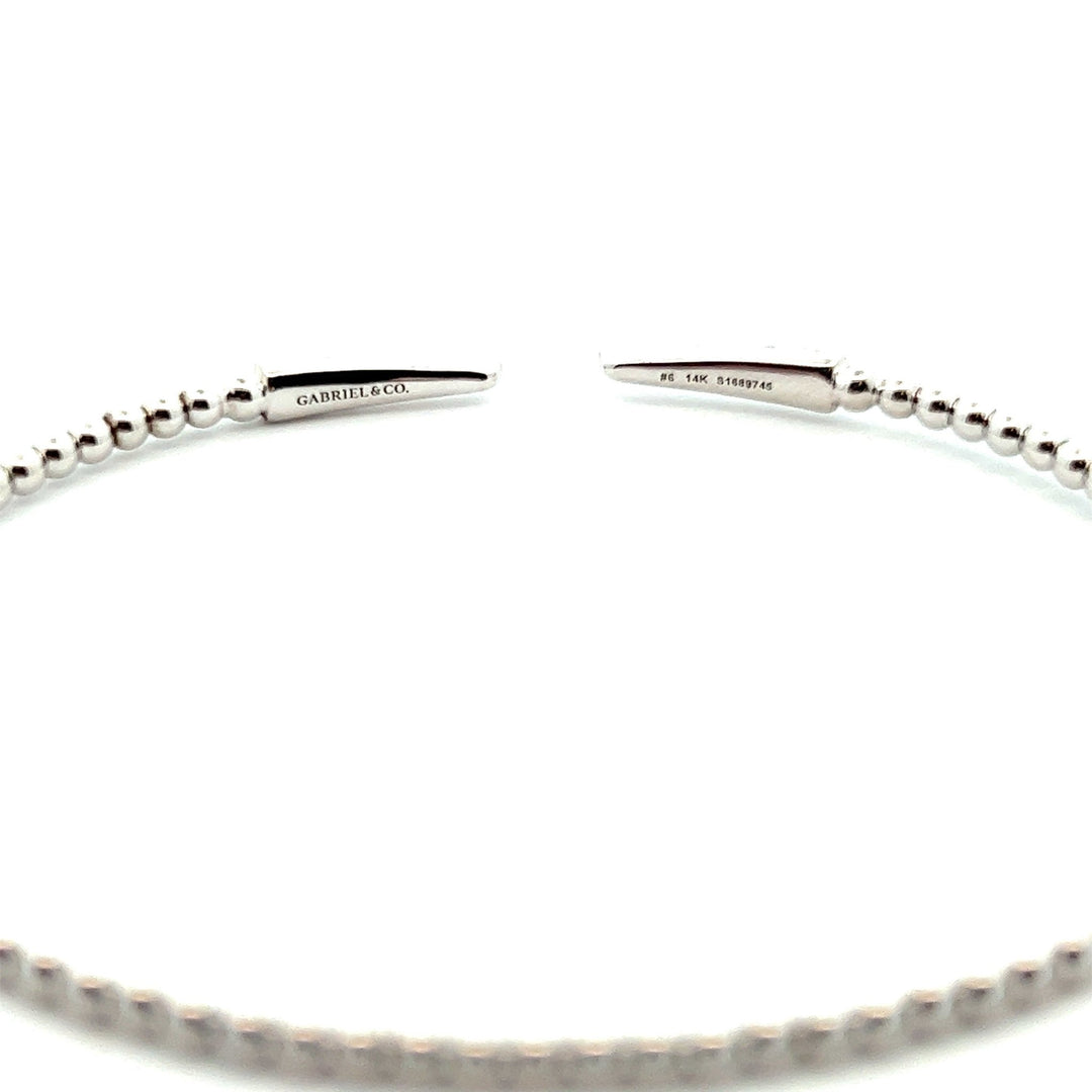 Gabriel & Co. 14k White Gold Bujukan Bangle Bracelet with Dia Diamonds - Tivoli Jewelers