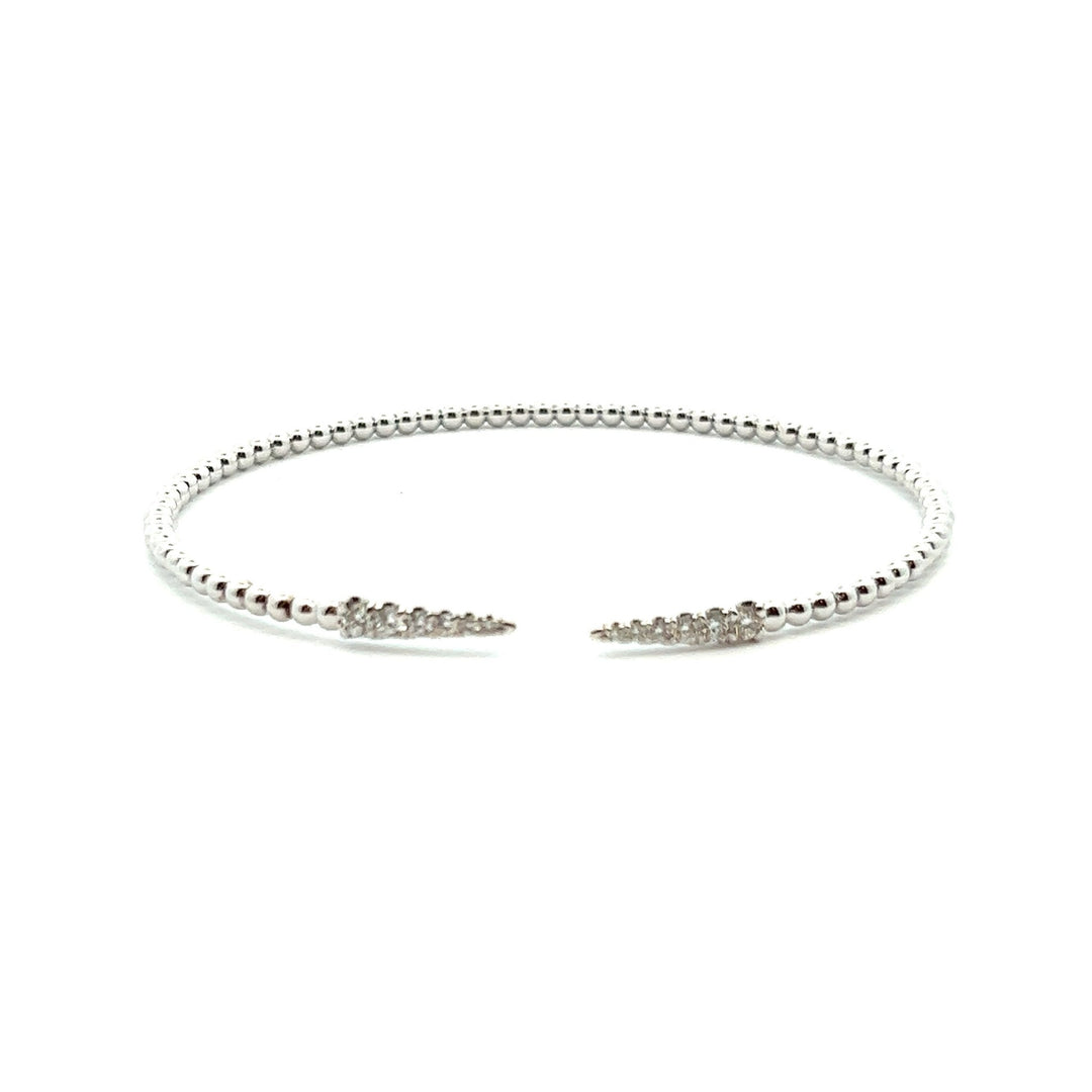 Gabriel & Co. 14k White Gold Bujukan Bangle Bracelet with Spikes and Dia Diamonds - Tivoli Jewelers