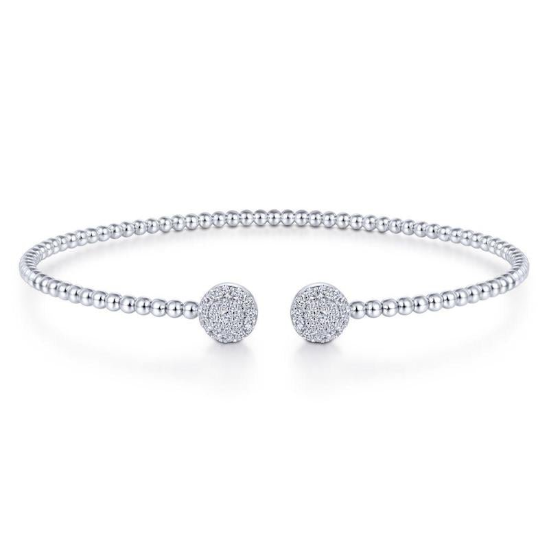 Gabriel & Co. 14k White Gold Bujukan Diamond Bangle Bracelet - Tivoli Jewelers