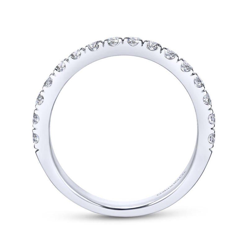 Gabriel & Co. 14k White Gold Contemporary Anniversary Wedding Band - Tivoli Jewelers