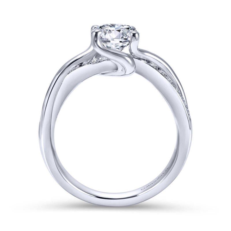 Gabriel & Co. 14k White Gold Contemporary Bypass Engagement Ring - Tivoli Jewelers