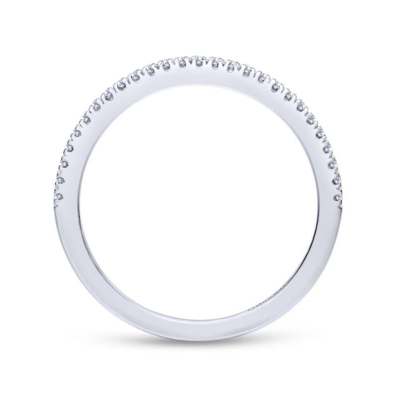 Gabriel & Co. 14k White Gold Contemporary Curved Wedding Band - Tivoli Jewelers