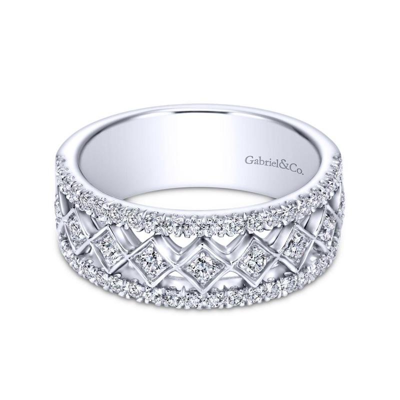 Gabriel & Co. 14k White Gold Contemporary Diamond Ring - Tivoli Jewelers