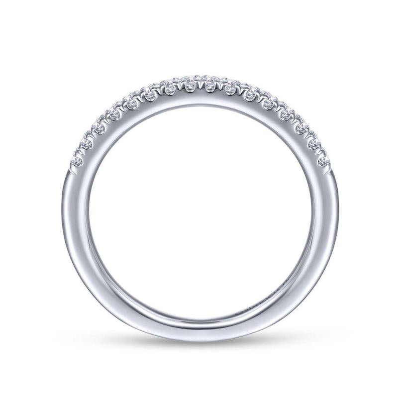 Gabriel & Co. 14k White Gold Contemporary Diamond Wedding Band - Tivoli Jewelers
