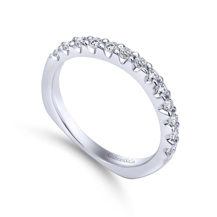 Gabriel & Co. 14k White Gold Contemporary Diamond Wedding Band - Tivoli Jewelers