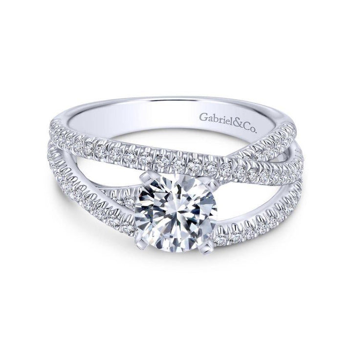 Gabriel & Co. 14k White Gold Contemporary Free Form Engagement Ring - Tivoli Jewelers