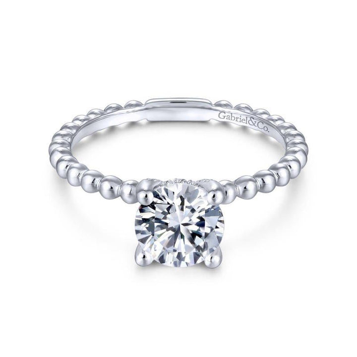 Gabriel & Co. 14k White Gold Contemporary Solitaire Engagement Ring - Tivoli Jewelers