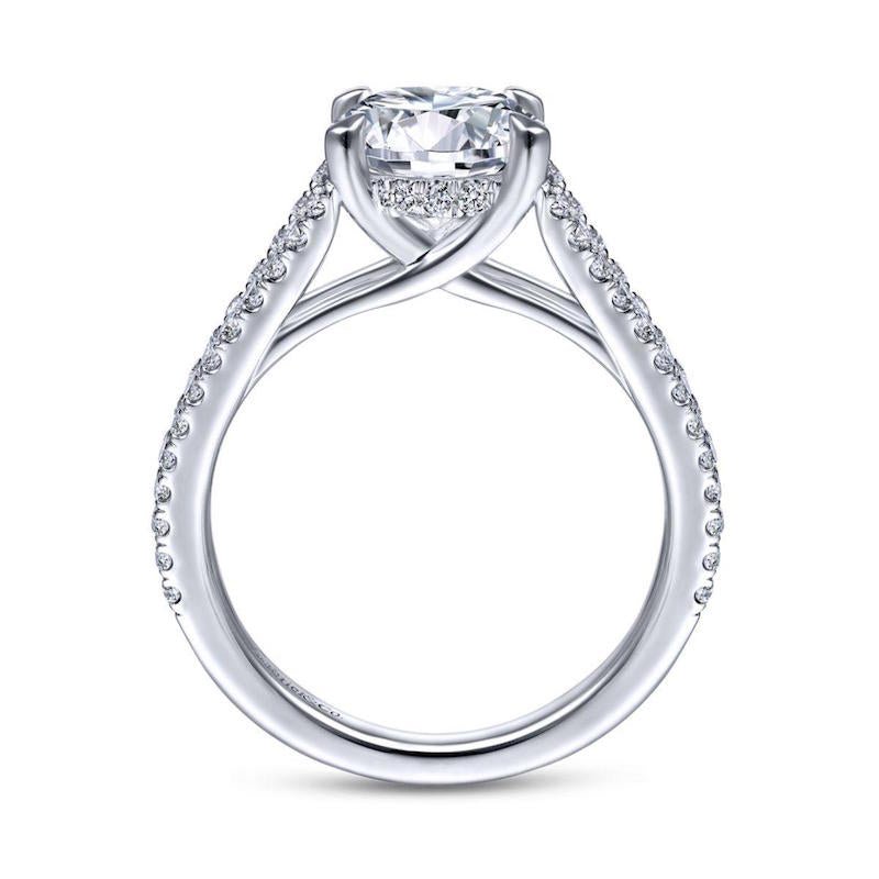 Gabriel & Co. 14k White Gold Contemporary Split Shank Engagement Ring - Tivoli Jewelers