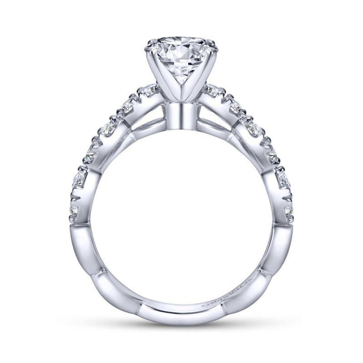 Gabriel & Co. 14k White Gold Contemporary Straight Diamond Engagement Ring - Tivoli Jewelers