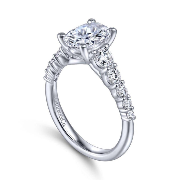 Gabriel & Co. 14k White Gold Contemporary Straight Engagement Ring - Tivoli Jewelers