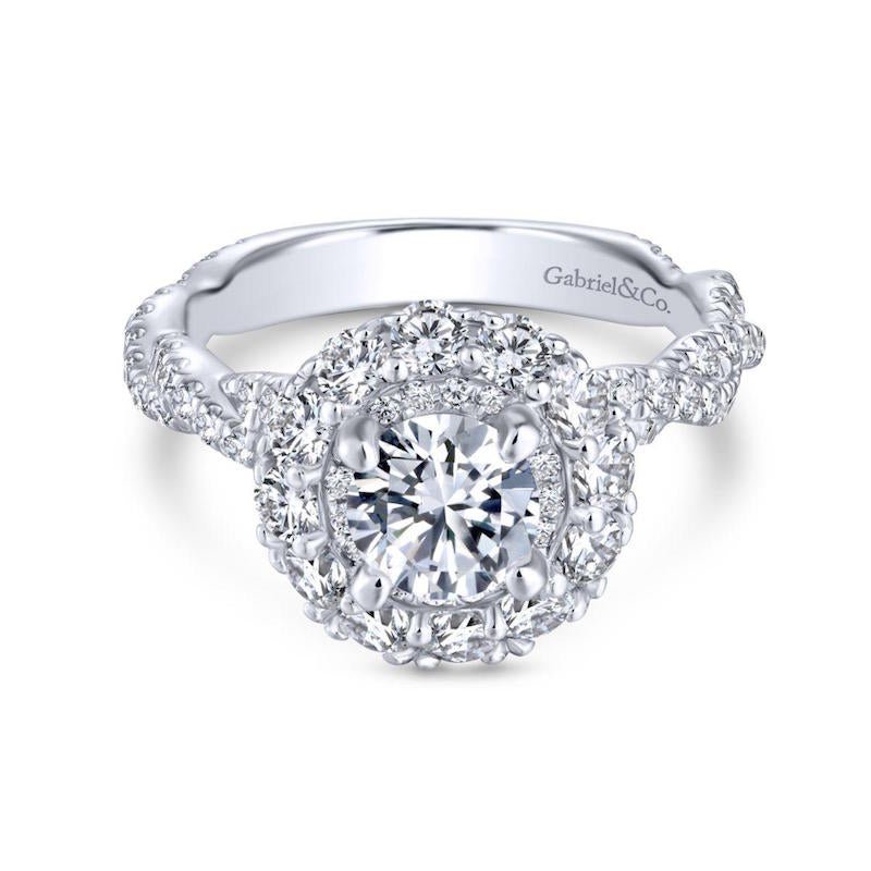Gabriel & Co. 14k White Gold Embrace Double Halo Engagement Ring - Tivoli Jewelers