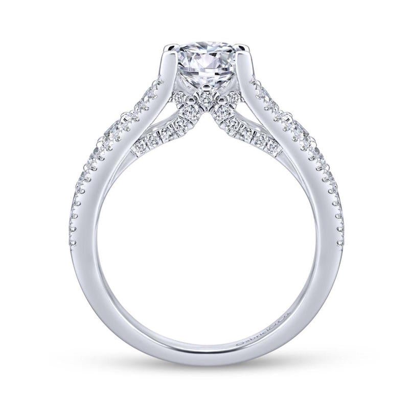 Gabriel & Co. 14k White Gold Entwined Straight Engagement Ring - Tivoli Jewelers