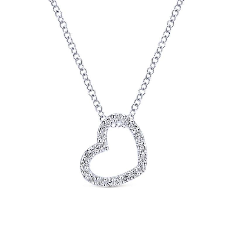 Gabriel & Co. 14k White Gold Eternal Love Diamond Heart Necklace - Tivoli Jewelers