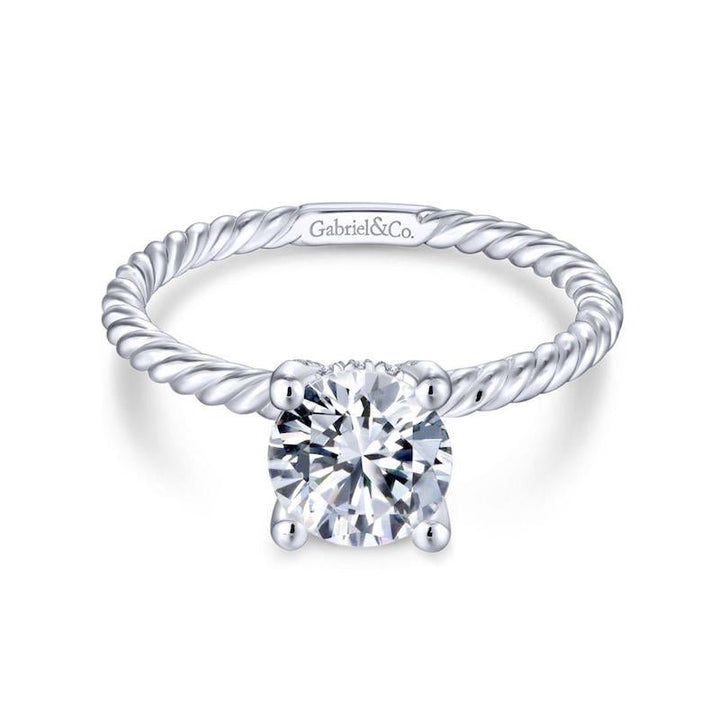 Gabriel & Co. 14k White Gold Hampton Solitaire Engagement Ring - Tivoli Jewelers