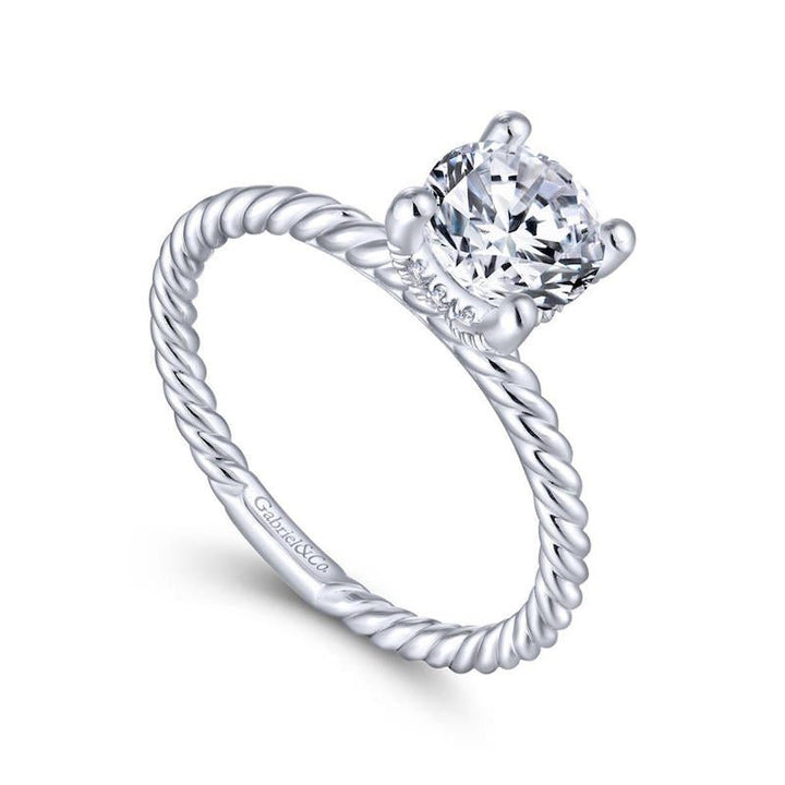 Gabriel & Co. 14k White Gold Hampton Solitaire Engagement Ring - Tivoli Jewelers