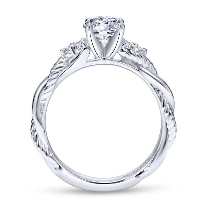 Gabriel & Co. 14k White Gold Hampton Twisted Engagement Ring - Tivoli Jewelers
