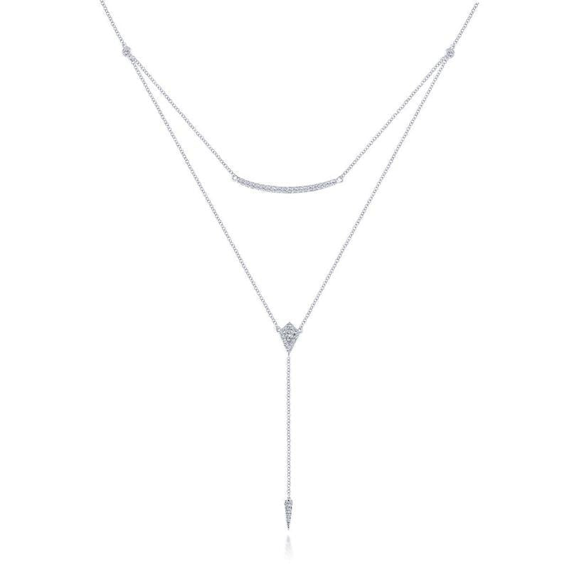 Gabriel & Co. 14k White Gold Kaslique Diamond Necklace - Tivoli Jewelers