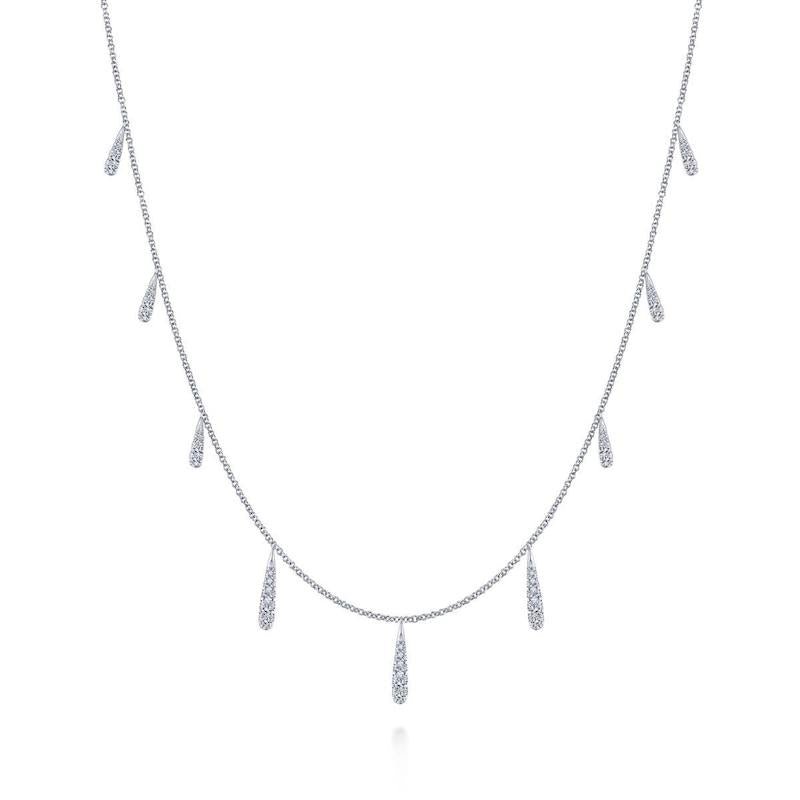 Gabriel & Co. 14k White Gold Lusso Diamond Necklace - Tivoli Jewelers