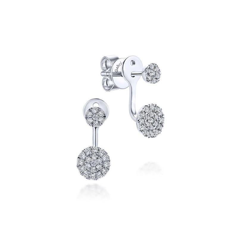 Gabriel & Co. 14k White Gold Lusso Diamond Peek A Boo Earrings - Tivoli Jewelers