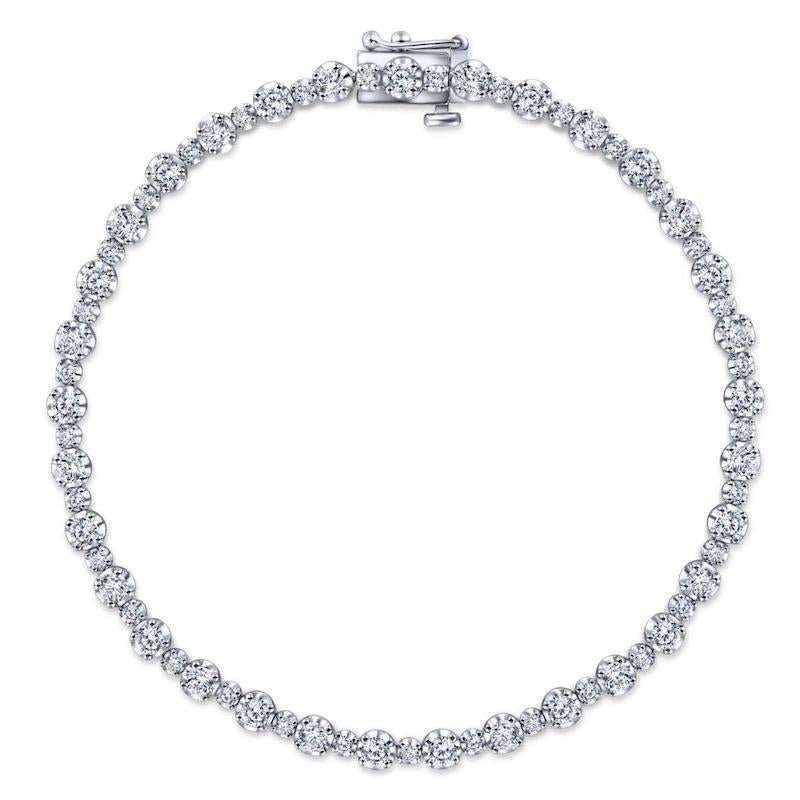 Gabriel & Co. 14k White Gold Lusso Diamond Tennis Bracelet - Tivoli Jewelers