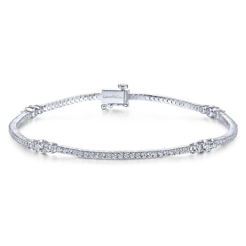 Gabriel & Co. 14k White Gold Lusso Diamond Tennis Bracelet - Tivoli Jewelers