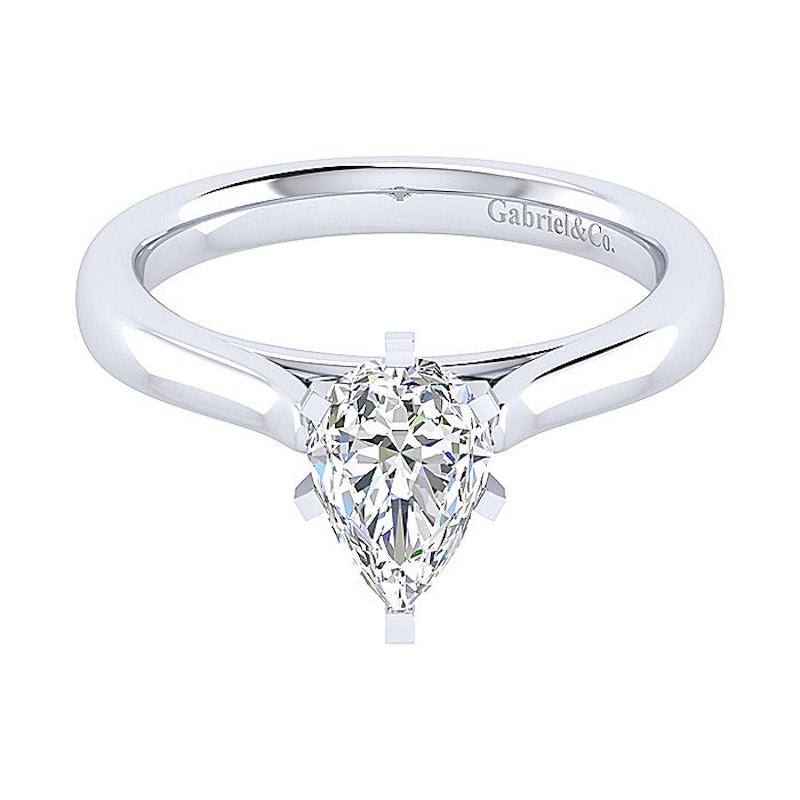 Gabriel & Co 14K White Gold Michelle Solitaire Diamond Engagement Ring - Tivoli Jewelers