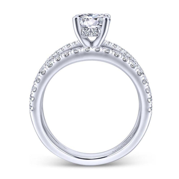 Gabriel & Co. 14k White Gold Nova Free Form Engagement Ring - Tivoli Jewelers