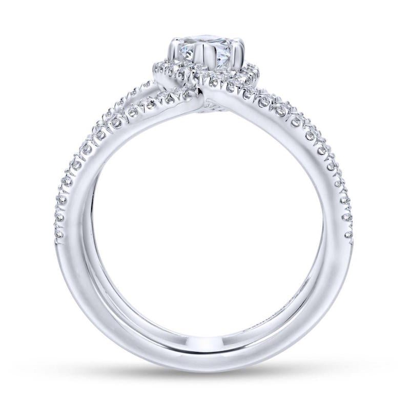 Gabriel & Co. 14k White Gold Nova Halo Engagement Ring - Tivoli Jewelers