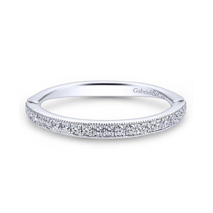Gabriel & Co. 14k White Gold Victorian Anniversary Wedding Band - Tivoli Jewelers