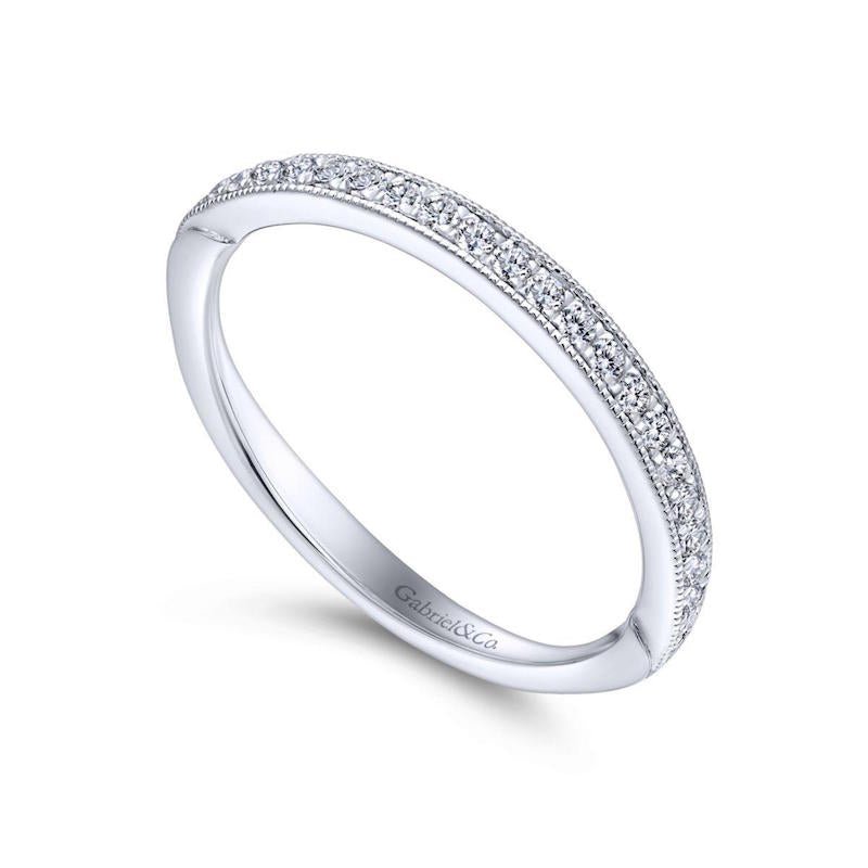 Gabriel & Co. 14k White Gold Victorian Anniversary Wedding Band - Tivoli Jewelers