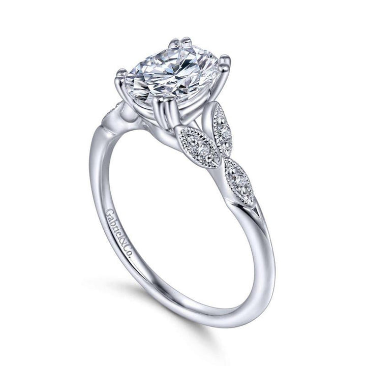 Trivol Rings Gabriel & Co. 14k White Gold Victorian Straight Engagement Ring ...
