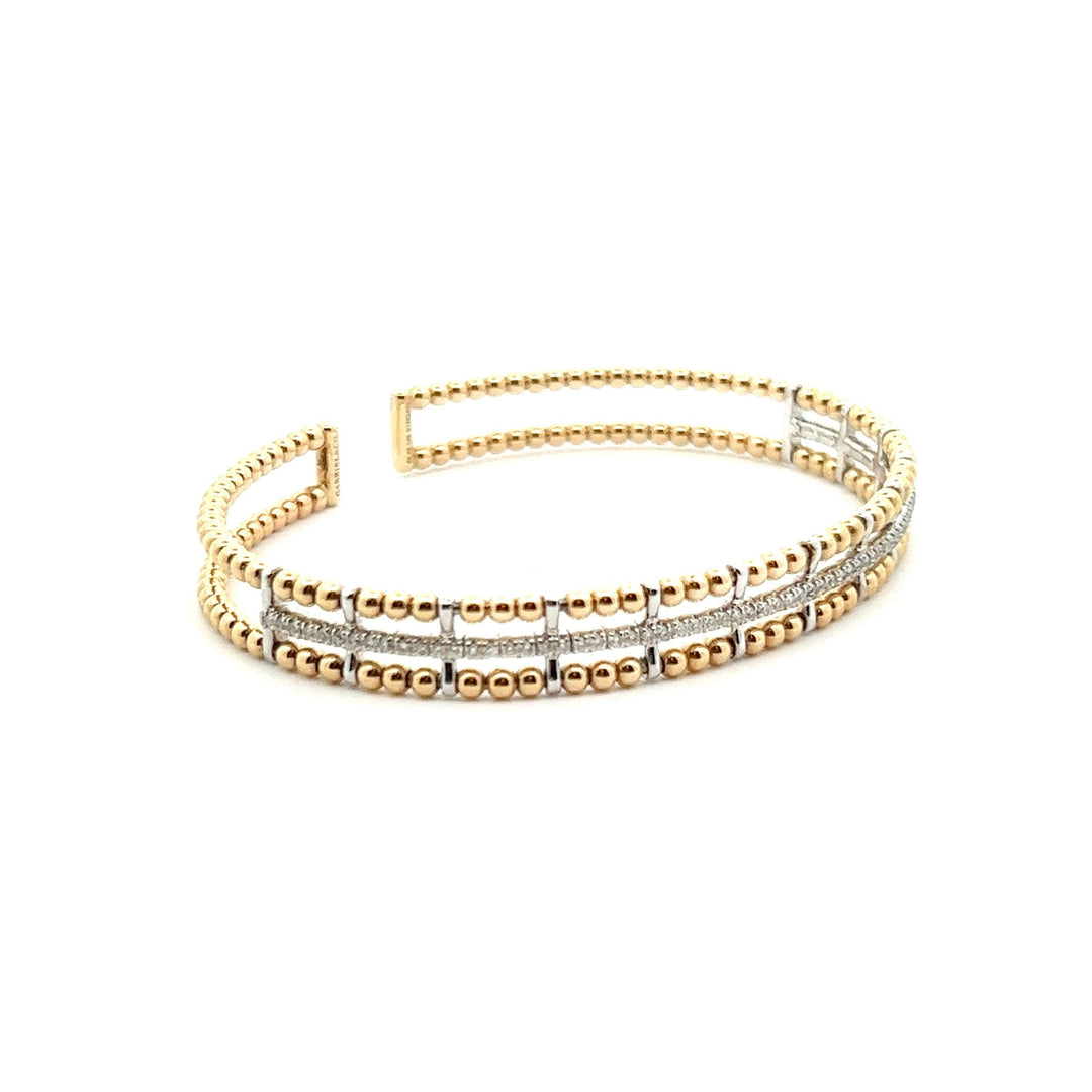 Gabriel & Co. 14k Yellow Gold Bujukan Bangle Bracelet with Dia Diamonds - Tivoli Jewelers