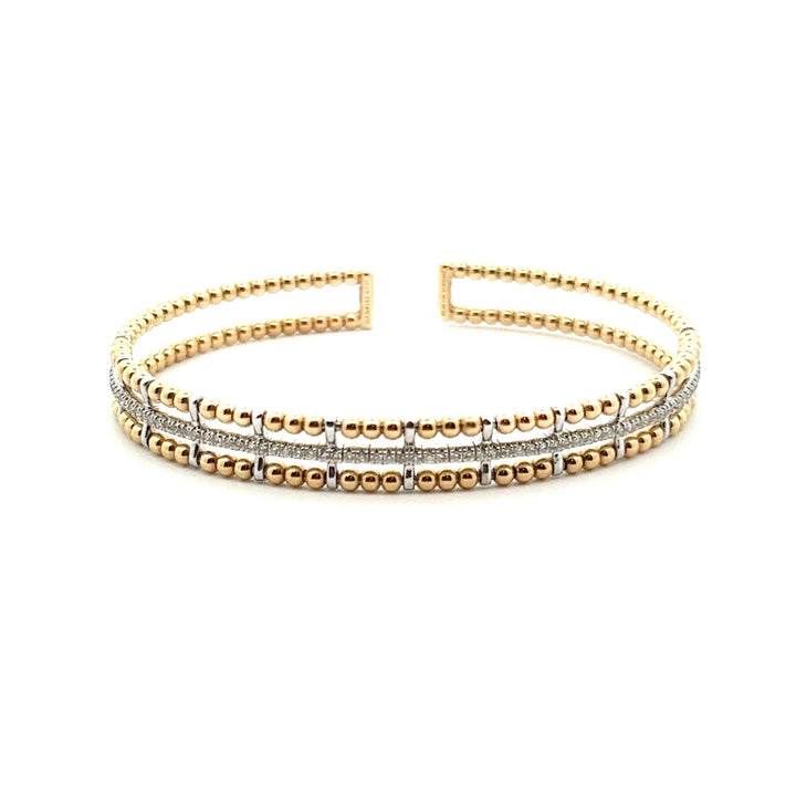 Gabriel & Co. 14k Yellow Gold Bujukan Bangle Bracelet with Dia Diamonds - Tivoli Jewelers