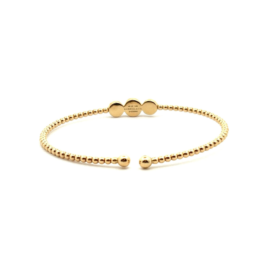 Gabriel & Co. 14k Yellow Gold Bujukan Bangle Bracelet with Stone Pave Diamonds - Tivoli Jewelers