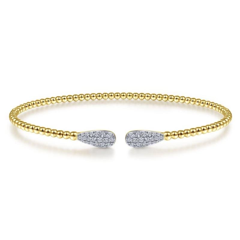 Gabriel & Co. 14k Yellow Gold Bujukan Diamond Bangle Bracelet - Tivoli Jewelers